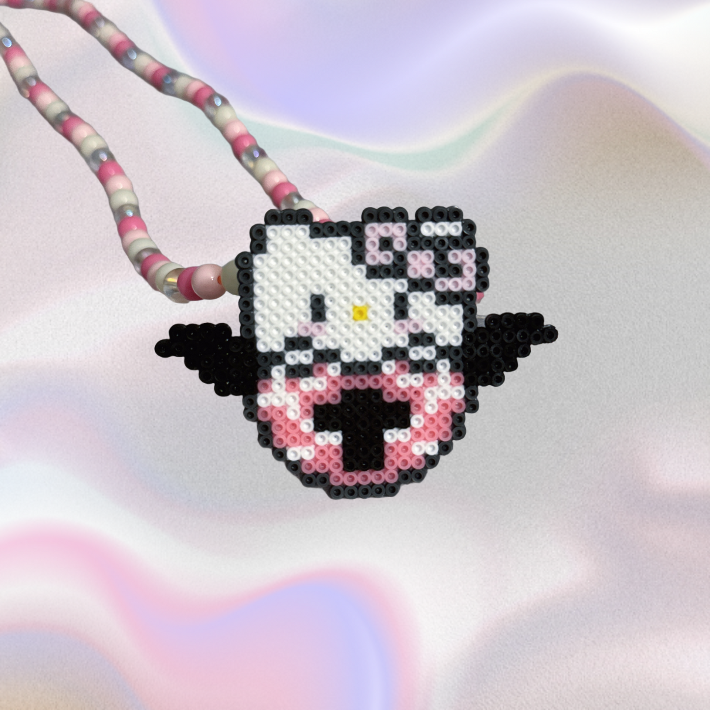 Hellokitty Perler Led Pacifier Necklace|Beaded Jewelry Rave Outfit EDM Festivals