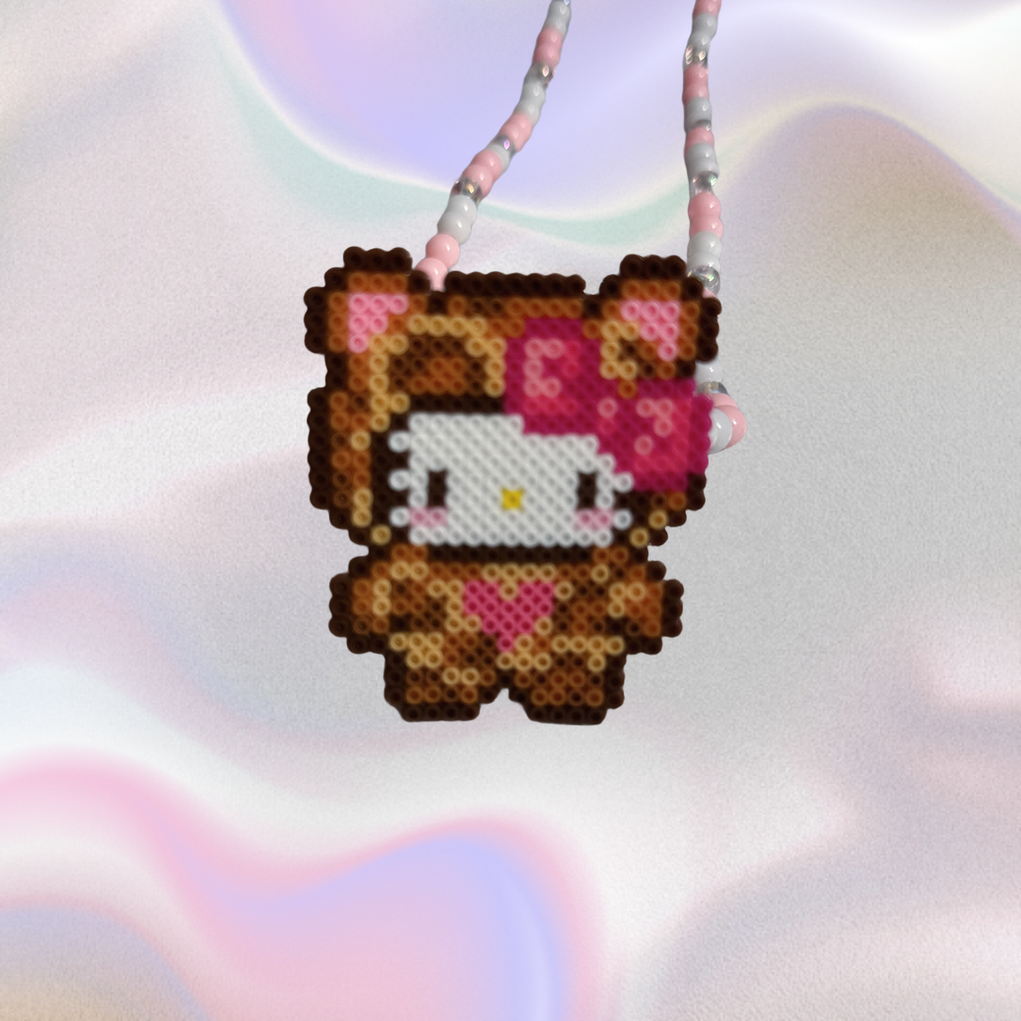 Hellokitty Perler Led Pacifier Necklace|Beaded Jewelry Rave Outfit EDM Festivals