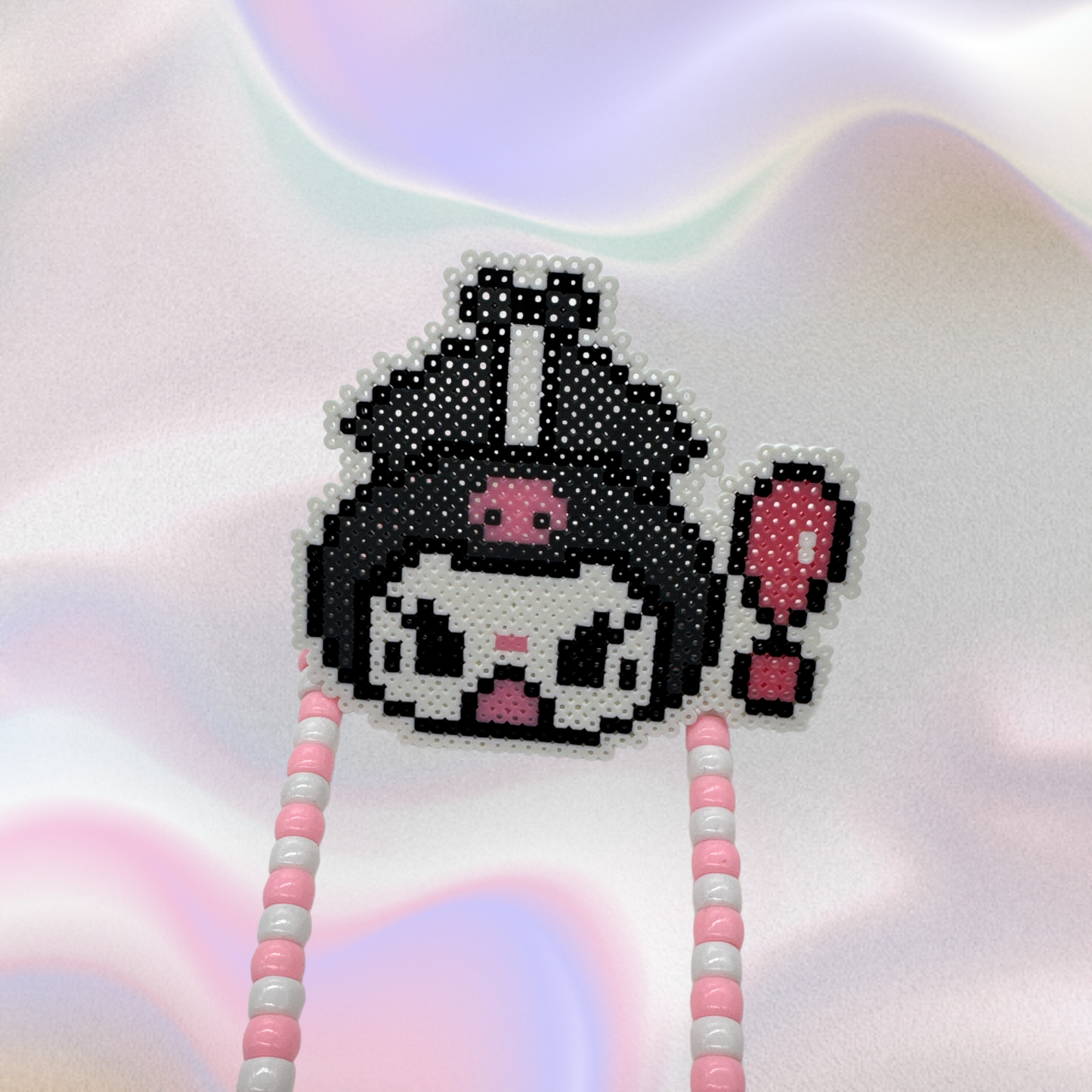 Kuromi Perler Led Pacifier Necklace|Beaded Jewelry Rave Outfit EDM Festivals