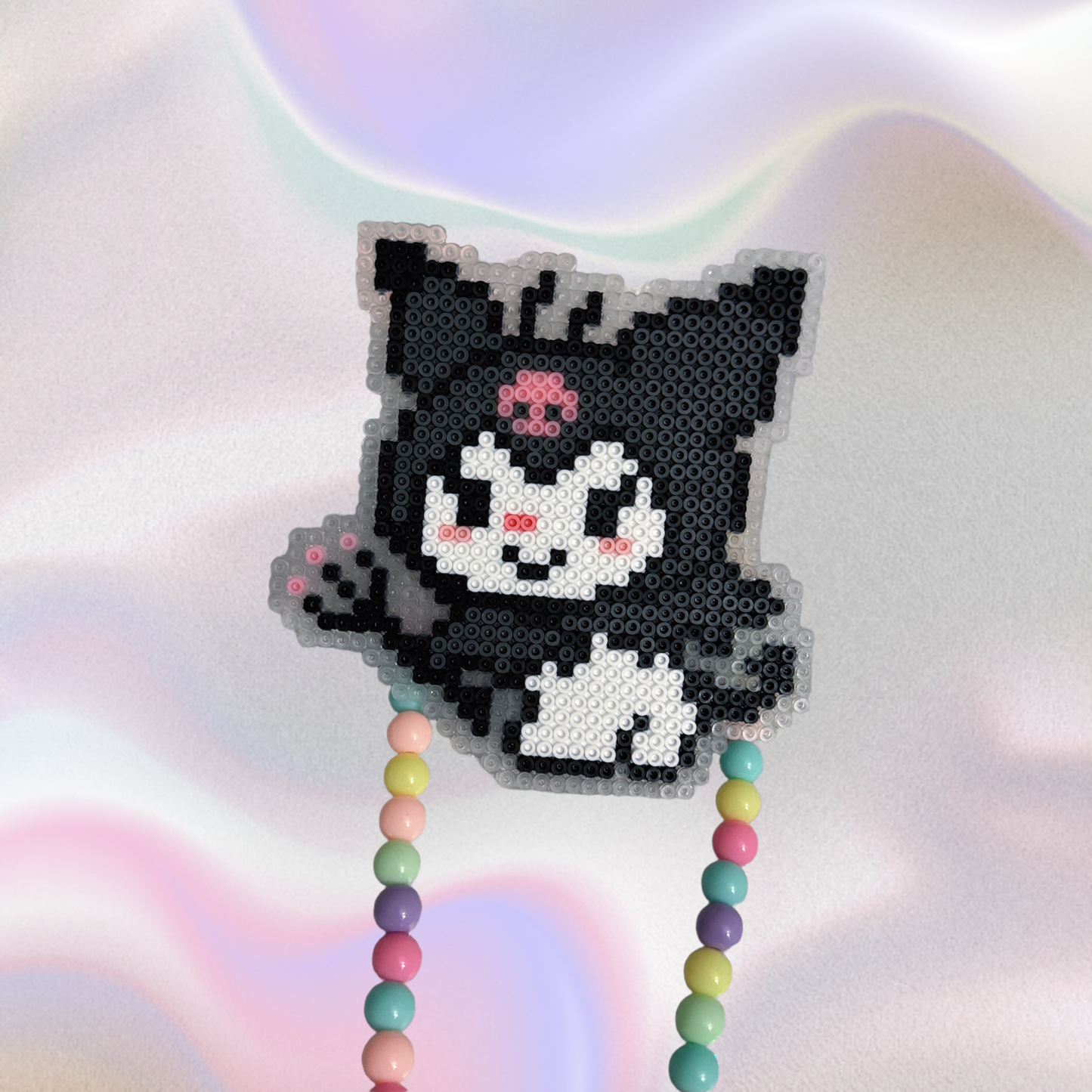 Kuromi Perler Led Pacifier Necklace|Beaded Jewelry Rave Outfit EDM Festivals