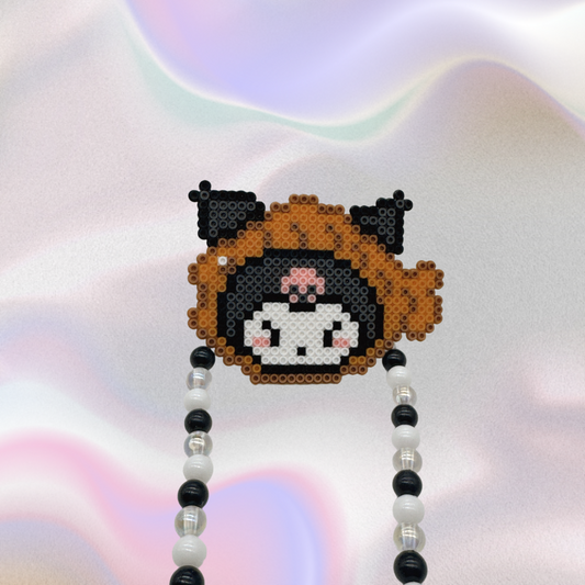 Kuromi Perler Led Pacifier Necklace