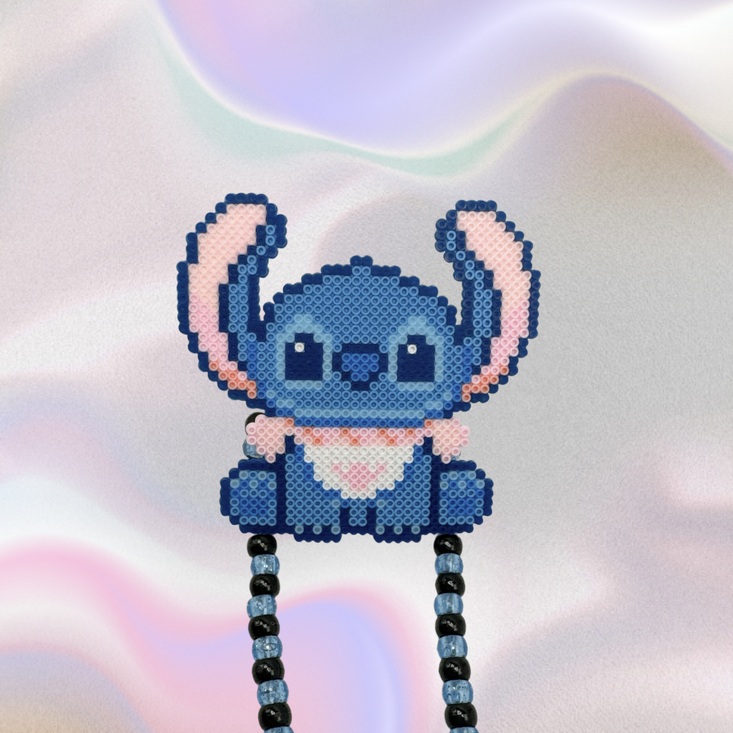 Stich and Angel Perler Led Pacifier Necklace