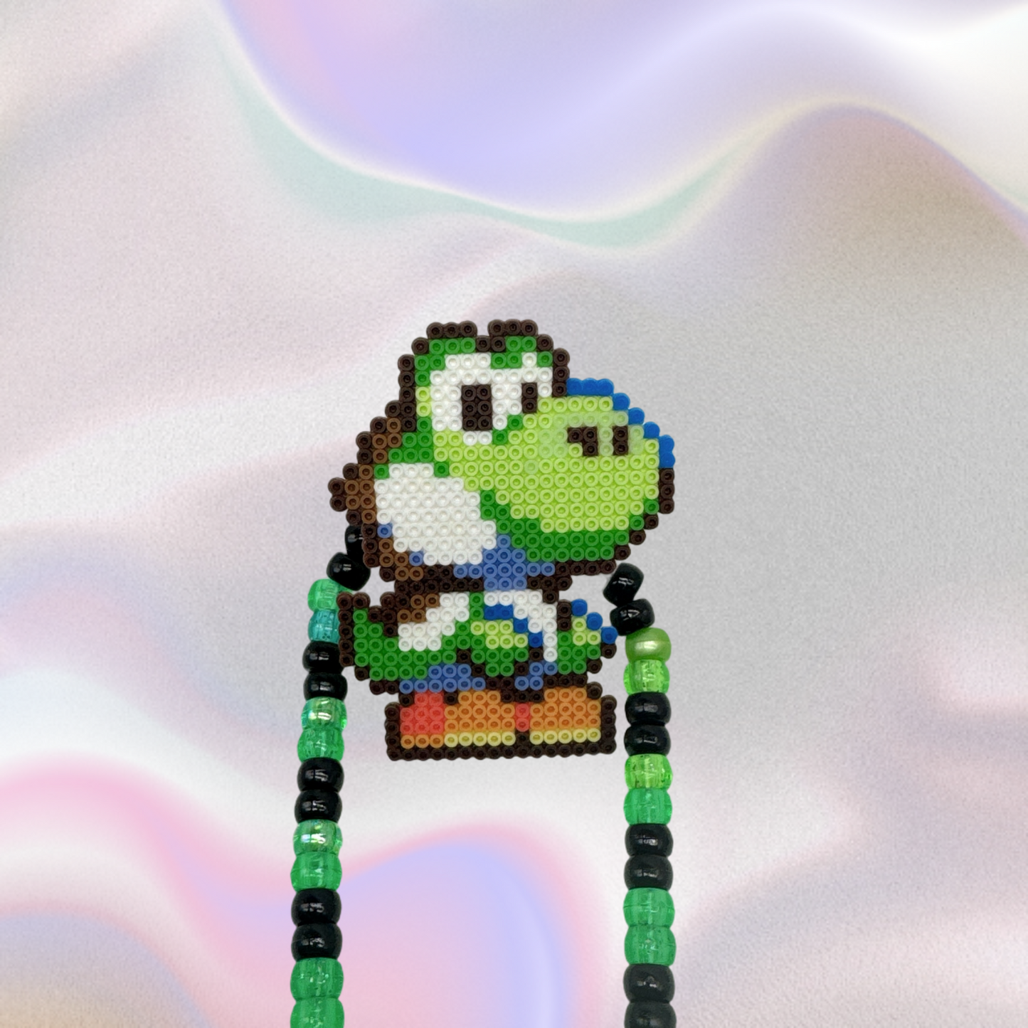 Mario&Yoshi Perler Led Pacifier Necklace