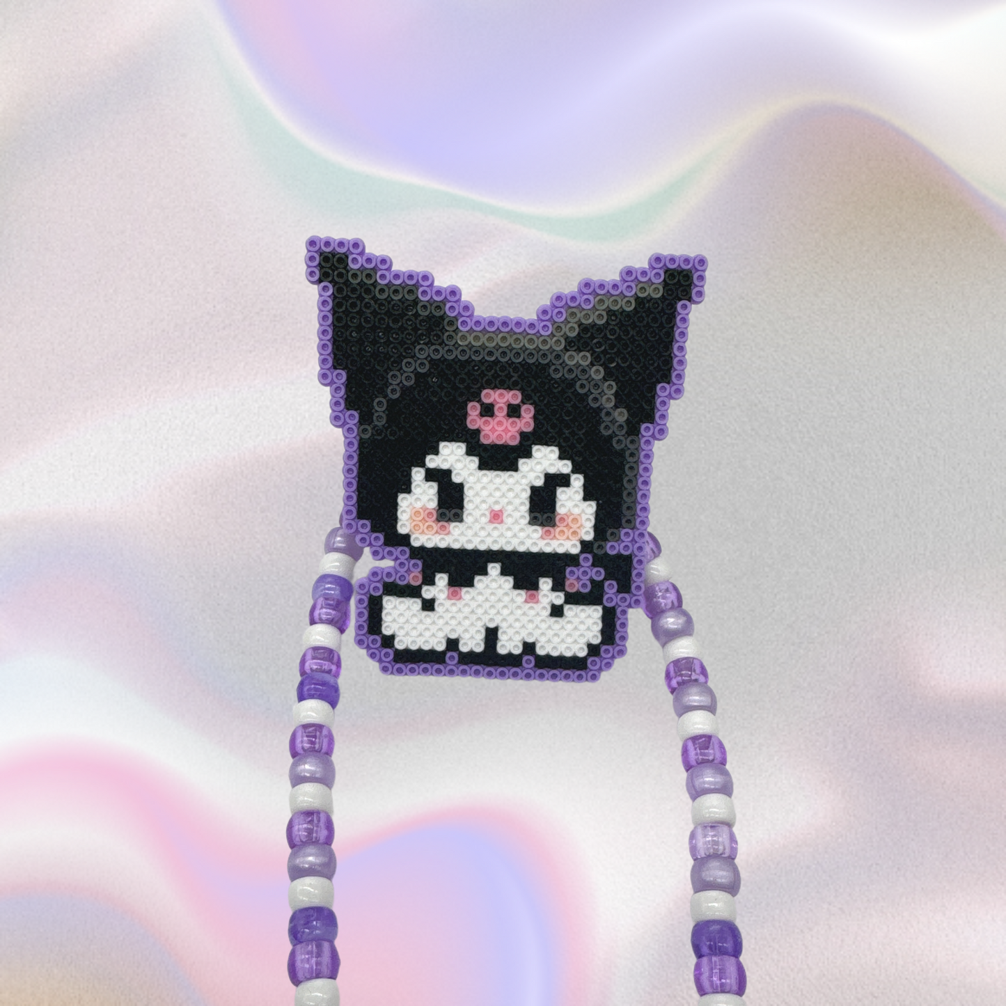 Kuromi Perler Led Pacifier Necklace