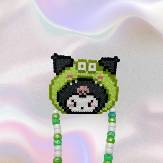 Kuromi Perler Led Pacifier Necklace