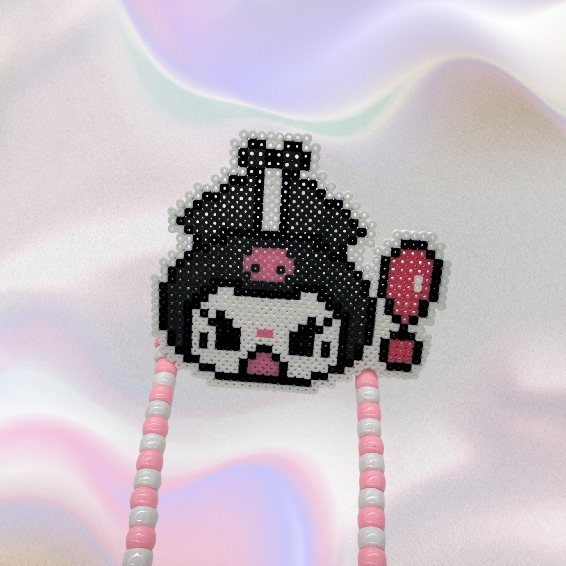 Kuromi Perler Led Pacifier Necklace|Beaded Jewelry Rave Outfit EDM Festivals
