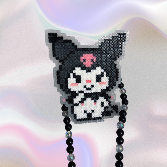 Kuromi Perler Led Pacifier Necklace|Beaded Jewelry Rave Outfit EDM Festivals