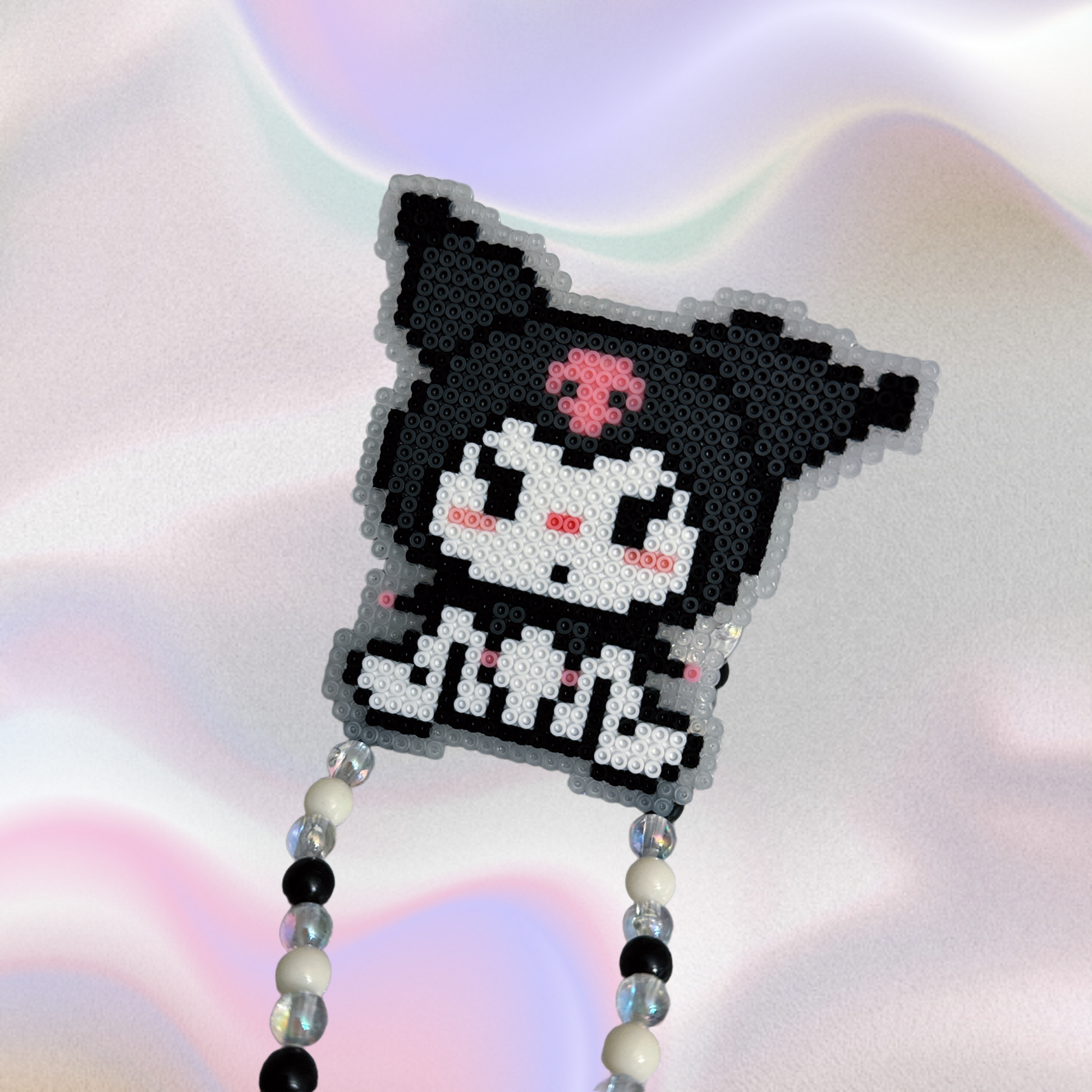 Kuromi Perler Led Pacifier Necklace|Beaded Jewelry Rave Outfit EDM Festivals