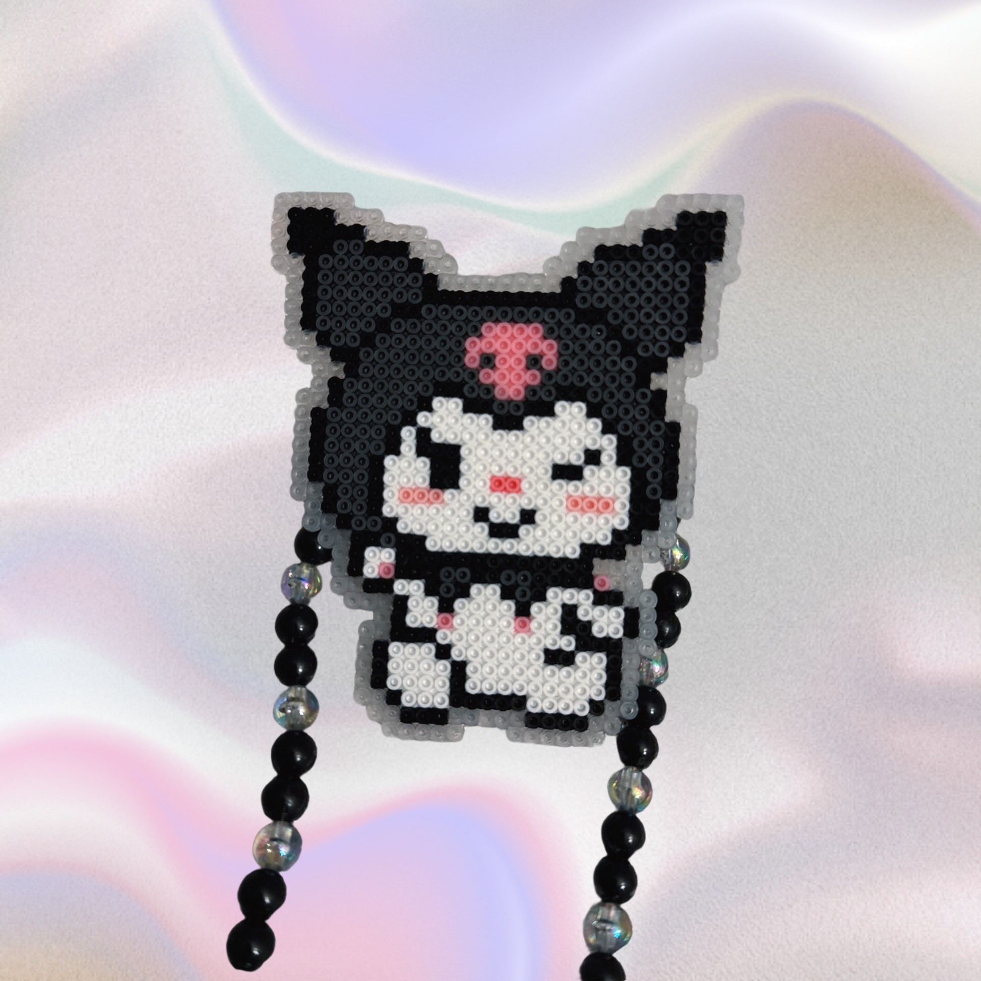 Kuromi Perler Led Pacifier Necklace|Beaded Jewelry Rave Outfit EDM Festivals