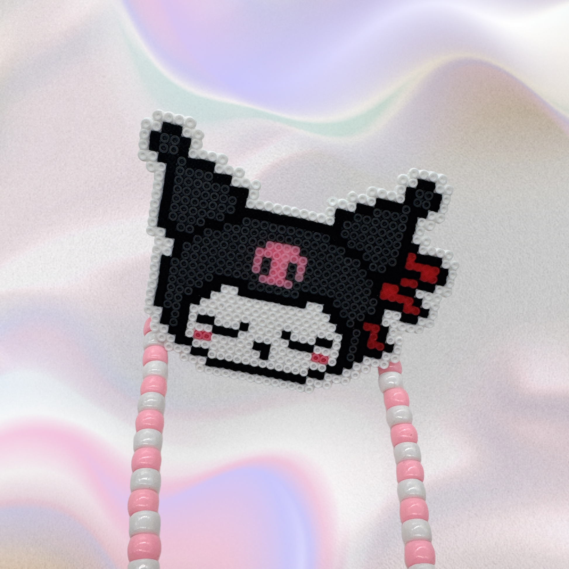 Kuromi Perler Led Pacifier Necklace|Beaded Jewelry Rave Outfit EDM Festivals